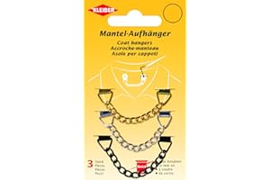 Kleiber + Co.GmbH Mantel-Anhänger 3er-Set, Metall, ca. 8,3 cm x 1,1 cm, Schwarz, Silber, Gold