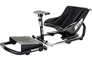 OPLITE NitroKart - Family Pack - Cabina de simulación de coche para niños (a partir de 1m20) y adultos (hasta 1m90), suministrado con un reductor de asiento específico para niños.