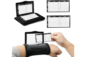 LEZED Football Wrist Playbook con 2 Tarjetas de Papel,Negro Pulsera Playbook,Playbook Muñequera para Actividades Deportivas como Fútbol,Béisbol, Baloncesto, etc