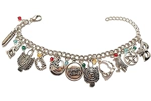 giulyscreations Bracciale Metallo Nichel Free The Vampire Diaries I Diari del Vampiro Stefan Damon Salvatore Elena Gilbert Anello Solare Vampiri Serie TV Fantasy Pop Cosplay