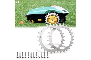 AISNY Pinchos Acero Inoxidable, 2 PC Pinchos Para Bosch Indego Xs 300 M700 S 500 M+700 S+500 12 Tornillos Cabeza Plana M4 Mejora Tracción Para Robot Cortacésped 170*2,5mm Para Accesorios Ruedas Fuera Rueda