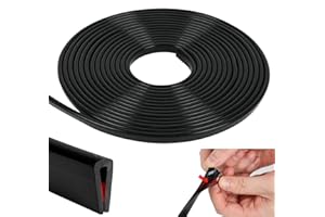 Inscrip Protezione dei bordi del canale U, 6 m/20 ft, rivestimento dei bordi in gomma per porte auto, finestre, pannelli in vetro (1/4 pollici)