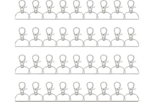 PATIKIL Gancho Giratorio De Langosta De 1 Pulgada 25 Mm, 60 Piezas Ganchos Giratorios De Metal Con Anillo D Para Hacer Llaveros Manualidades DIY Herrajes Para Bolsos, Color Plateado