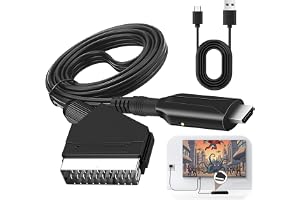 Scart till HDMI-omvandlare, allt-i-ett-videoljudsadapter sct-ingång till HDMI-utgång med USB-strömkabel HD 720p/1080p Plug an