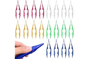 HQYBZP 20 Stück Pinzette Kinder, Pinzette Kunststoff, leichte Kunststoff Pinzetten zum Aufnehmen, Multifunktional Perlenpinzette für DIY Basteln Perlen Puzzle Spielzeug Zubehör