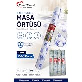 Kalbi Ticaret Kağıt Masa &Ouml;rt&uuml;s&uuml; 24 Metre 16 Yaprak Kullan At Masa &Ouml;rt&uuml;s&uuml; Sıvı Ge&ccedil;irmez Desenli &Ouml;rt&uuml; 100x150 cm