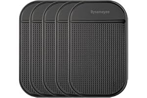 Anti-Slip Pad, Bysameyee Anti-Slide Fixate Sticky Mat for Car Dashboard, Silica Gel Non-Slip Pads for Cellphone, Pad, Keys,Glass, Mirrors, Whiteboards, Metal (Black，5 Packs)...