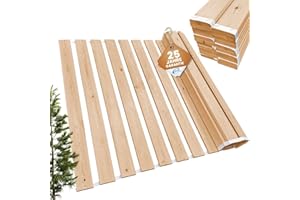 COEMO Rollrost 140x200 cm - 21 Leisten - extra starker Lattenrost aus Massivholz - belastbar bis 250 kg - Rolllattenrost für Einzelbett oder Doppelbetten