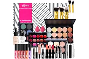 Professional Makeup Set,MKNZOME 29Pcs Cosmetic Make-up Starter Kit With Gift Box Portable Travel Make Up Palette Birthday Xmas Gift Set Full Sizes Eyeshadow Foundation Lip Gloss for Teenage & Adults