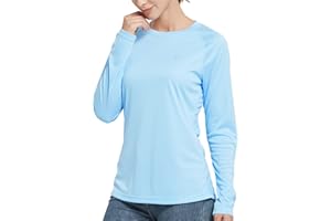 TRIPLE MOON T-shirt de randonnée à manches longues UPF 50+ pour femme - Protection UV - Pour le sport en plein air, le surf, la course, le yoga, le pilates, la maison