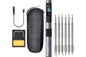 SIRYDER Elektrisches Lötkolben-Set, HS-02A, 100 W, Mini-Lötkolben, 100 – 450 °C, Stromversorgung PD/QC/DC, 9 – 20 V, Schnellheizung, 6 Lötköpfe für die Präzisionsreparatur der Elektronik