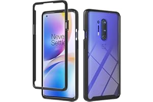 EuCase 3 en 1 Funda para OnePlus 8 Pro Antigolpes, Transparente Carcasa de Silicona TPU + PC para OnePlus 8 Pro Anti-Rasguño 360° Protección Caso