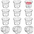 Belle Vous Glass Candle Holders (12 Pack) - Tea Light Candle Holder/Votive Candle Holder Set - Glass Tealight Holders for Weddings & Parties - Candleholders for Decoration