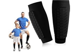 Mexgcom Schienbeinschoner Kinder Fussball, Schwarze Version Atmungsaktiv & rutschfest Schienbeinschoner Fußball zum Einschieben, Für heranwachsende Fußballspieler Entwickelt