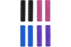 Airsun 4 Pairs Bicycle Handle Bar Grips Mushroom Grips For BMX/MTB/Road Mountain/Boys and Girls Kids Bikes, 4 Colors, Black, Blue, Pink, Purple