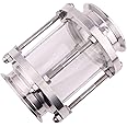 DERNORD In-Line Sight Glass with Clamp End,Flow Sanitary Straight Sight Glass SUS316 3 Inch Tri Clamp Type (Flow Pipe OD 76MM)