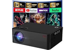 ENUOSUMA H5 Mini Portable Projector,The Smart Projector Supporting Automatic Keystone Correction and 4K 1080P Ultra HD,Dual-Band WiFi6 5G and Bluetooth 5.0,Projects a Large Screen of 40-200 Inches