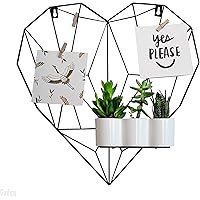 Gadgy Herzförmige Gitterrahmen Wohnzimmer Deko - Metall Memoboard und Organizer mit Zubehör – Drahtgeflecht-Felder für…