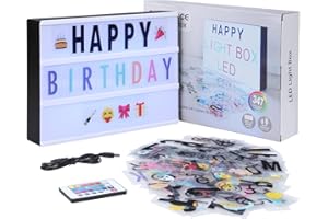 SHYOSUCCE LED Lightbox mit 16 Farbwechsel, 4 Blitzmodi, 262 Buchstaben,85 Emojis, Symbolen Ä Ö Ü ß, Batterie und USB Betrieben, A4 Leuchtkasten für Hochzeiten Geburtstagsfeie Party KTV Bar