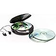 GPO Personal CD Player - 20 Tracks Programmable Memory, LCD Display, Anti-Shock Protection, Earphones Included - Black