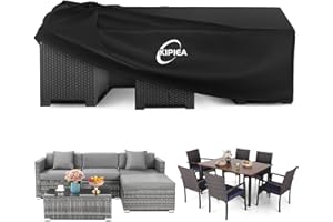 Kipiea Garden Furniture Cover Waterproof, Heavy Duty 420D Oxford Fabric Outdoor Furniture Covers Windproof, 200 x 160 x 71cm Rectangular Garden Table Cover, Patio Furniture Covers Anti-UV, Ripstop