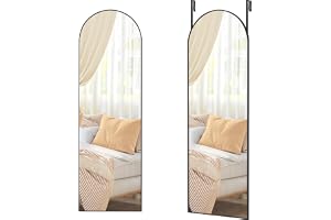 SONGMICS Helkroppsspegel, 120 x 40 cm, böjd spegel, ram i aluminiumlegering, härdat glas, för sovrum, vardagsrum, omklädningsrum, svart LFM033B01