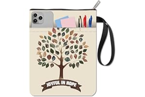 CRASPIRE Copertine per Libri Ad Albero Protezione per Libri Custodia per Libri in Tessuto Lavabile con Cerniera e Tasca Extra per Amanti dei Libri Regali per Compagni di Classe