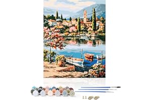 Ixydor Pintar por Numeros Adultos, DIY Pintura por Números, Kit de Pintura por Numeroscon Pinceles y Pigmento Acrílico, Manualidades Adultos para la Decoración del Hogar, 40 x 50 cm, Sin Marco