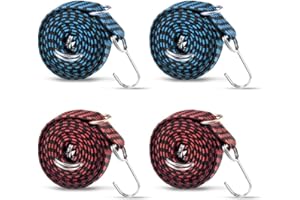 HOOPOE Pulpos Elasticos Transporte,Cuerdas Elasticas,Red Elástica Moto,4 Paquete Elásticos con Ganchos,2m Ajustable Correas de Amarre Elásticas,para Coches Motos Bicicletas