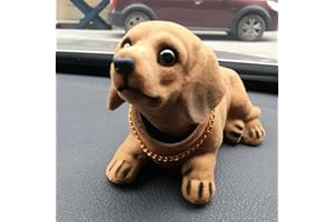 Generic Niedliche Hunde Wackelfigur Auto, Hunde Wackelkopf Armaturenbrett Deko, Lustiges Hunde Ornament Wackel Dackel Auto Zubehör Innen Geschenk Für Hundeliebhaber, SQAV513SZ5GZQEJ8FF