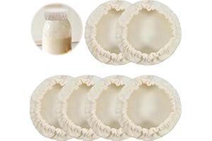 Bewudy - Tapas de tela para levadura (6 unidades, reutilizables, tapa de tela de algodón, para hornear pan de levadura