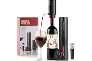 ZOYIDOUX Cavatappi elettrico ricaricabile,Apribottiglie Vino Elettrico,appuntamenti e amanti del vino (4 in 1 Kit regalo,ricaricabile)