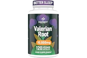 FUELFINITY Potent Valerian Root Capsules | 10,000 mg Serving 120 Capsules | High Strength | Sleep Support, Stress Management, Relaxation, Natural Remedy | Capsule Supplement (1 Large Pack)
