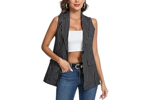 LADI TREND Waistcoat Women Long Sleeveless Blazer Office Waistcoats Fully Lined One Button Top Jacket Vest