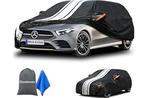 Cowtcver Autoabdeckung Wasserdicht Atmungsaktiv Passend für 2012-2025 Mercedes-Benz A Klasse Hatchback, Vollgarage Autoplane für Sonne Regen Staub Schutz, Auto Abdeckplane Abdeckung.