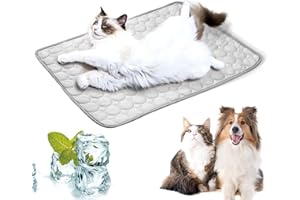 LURNODY 27,5 * 21,6 Pollici Tappetino Refrigerante Cane Materassino Cane Estivo Materassino Refrigerante per Animali, Adatto per Il Raffreddamento Del Seggiolino Auto Del Divano da Pavimento (Grigio)