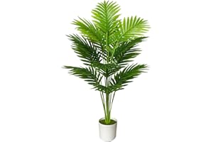 AIVORIUY Pianta Artificiale Grandi Piante Finta da Interno Esterno, Alberi Finte in Plastica Vaso Decorativa per Soggiorno Camera da Letto Cucina Balcone Ufficio Casa (80cm Verde Palma)
