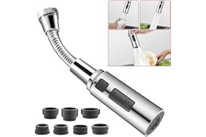 CHUAINXIN Aireador de Grifo con Manguera M22 Baño, Extensor Grifo Boquilla Giratorio, Grifo Atomizador Universal con Adaptador, Rociador Burbujeador con 3 Modos, Filtro de Ahorro de Agua para Lavabos de Cocina