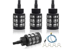 GZkushi 4 filtros de manguera de aspiración, bomba de agua, filtro de agua, bomba de jardín, para pulverizadores, bombas de aceite, equipos industriales, con 4 abrazaderas de resorte