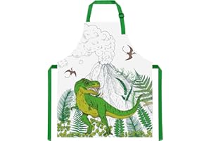 O-Kinee Fartuch kuchenny z regulowanym paskiem, fartuch dziecięcy, fartuch kuchenny dla dzieci, wodoszczelny, poliester, dla 2-12 lat, fartuch kuchenny, do gotowania, pieczenia