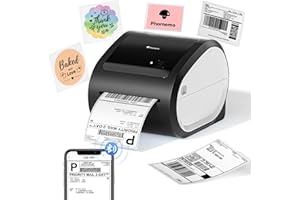 ‎PHOMEMO Phomemo Drukarka Etykiet Termicznych Bluetooth,Bezprzewodowa Drukarka Etykiet Wysyłkowych 4x6,Drukarka Etykiet Adresowych Dla Małych Firm, Kompatybilna z Amazon,EBay,Shopify,Etsy,FedEx,UPS (Czarny)