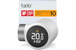 tado° Termostato de radiador inteligente X, con aplicación y altavoz inteligente (Alexa, Siri, Google Assistant), ahorra energía y costes, instalación sencilla