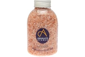 Absolute Aromas Sali da Bagno alla Lavanda 625g - Sale Rosa Naturale dell'Himalaya infuso con Olio Essenziale di Lavanda Francese, Pura al 100% - Rilassa e allevia i muscoli stanchi