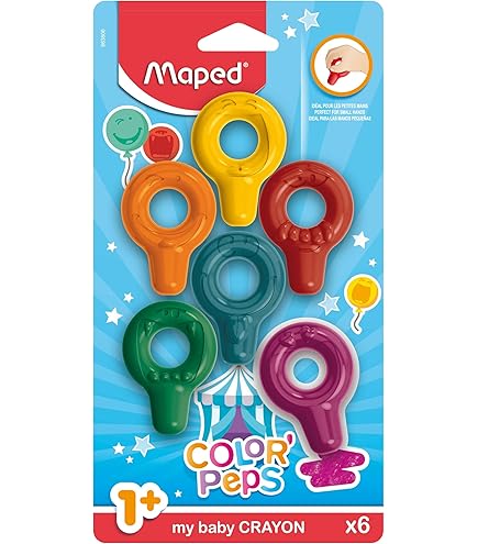 Maped Craies Plastiques Color Peps - 12 Crayons Non Salissants Pour Enfants