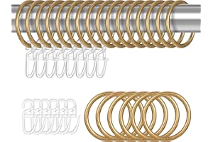 tonyg-p 22 Stück Metall Vorhangringe Vorhang Hängend Ringe und 22 Stück Kunststoff Gardinenhaken für Fenster Tür Duschvorhänge, 30 mm Innendurchmesser (Bronze)