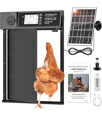 Automatische Kippenhokdeur Met Timer En Afstandsbediening – Aluminium, IP65, -30°C Tot 55°C, Werkt Op Batterij Of Zonne-energie, Voor Kippen, Eenden, Vogels