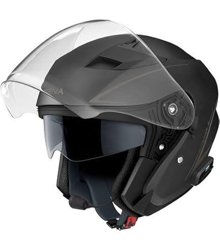 Bogotto H586 BT Jethelm - Bluetooth Integralhelm ECE 22.06 Schwarz Matt