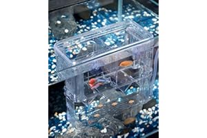 Pawfly Aquarium Fish Breeding Box Transparent Plastic Breeder Box for Fish Tank Fry Hatchery Incubator Hatching Box for Baby Fish Shrimp Betta Clownfish Large Isolation Box for Aggressive Guppy