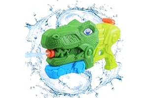 YUMCUTE Pistolets à Eau pour Enfant, Pistolet à Eau Efants d'été avec 660ml portée de 8-10M, Pistolet à Eau Longue Portée avec Dessin de Dinosaure Jouet Aquatique pour Enfants et Adultes