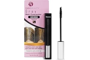 FABZ BEAUTY Grey Hair Root Cover Up Mascara | Instant Dark Brown Touch up Wand for Men & Women, Quick Concealer Brush to Hide Grey Roots, Easy Temporary Hair Colour Solution (Dark Brown)